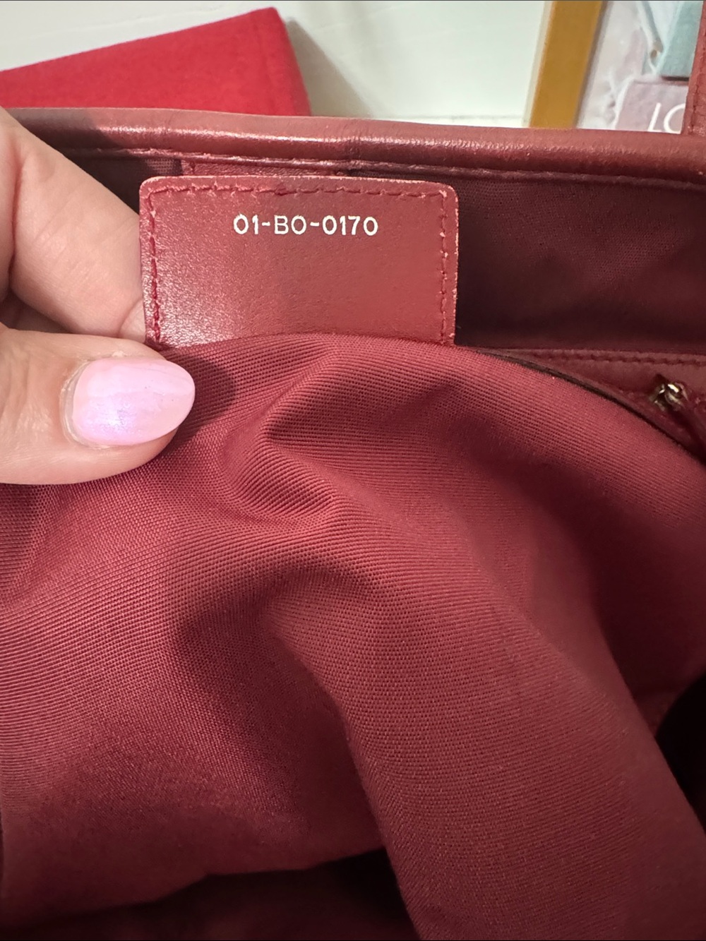 Dior Burgundy Quilted Tote with Signature Charms - Picture 12 of 13